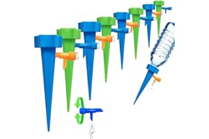 LATERN 12Pcs Plant Waterer, Automatic Plant Watering Spike Self Watering Drip Irrigation System with Control Valve Switch for Garden Home Indoor Outdoor