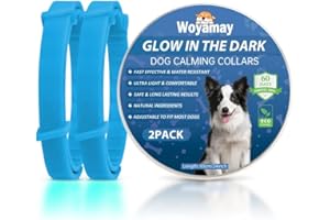 WOYAMAY 2 Collier Lumineux Anti Stress Chien - Calmant pour Chien pour Réduire L'Anxiété Et Favoriser La Détente, Imperméable, Doux Et Confortable, Bleu Clair