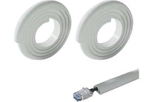 Xafrstyu Cable Trunking Kit, Electrical Cable Trunking with Self Adhesive, Trunking for TV Cables, Decorative Self-Adhesive Cable Cover (2M,White)