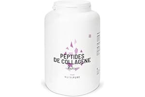 Nutripure | Peptides de Collagène Peptan | Acides Aminés, Types 1 | Protège Os et Articulations, Hydratation de la Peau | Made in France | Arôme Neutre | Pot de 1,2kg | 4 Mois