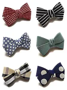 Kashishs Multicolour Bow Hair Clips/Pins for Women and Girls (5 pcs)