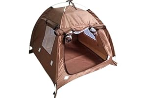 sigaer Breathable Washable Pet Puppy Kennel Dog Cat Folding Indoor Outdoor House Bed Tent(Coffee,L)