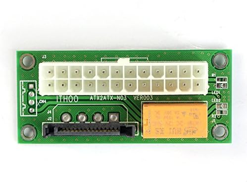 ITHOO ATX 24Pin to Molex SATA Dual PSU Power Supply Sync Starter Extender Cable Card For BTC Miner Machine