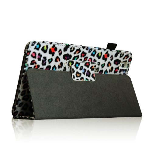 [Eckenschutz]Fintie Samsung Galaxy Tab Pro 8.4 SM-T325 LTE SM-T320 Hülle Case – Slim Fit Folio Kunstleder Schutzhülle Cover Tasche für Samsung Galaxy Tab Pro 8.4 Zoll Tablet (mit Auto Schlaf / Wach Funktion), Leopard Regenbogen - 5
