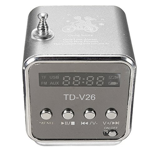 Preisvergleich Produktbild F-eshion TD-V26 Tragbare Mini Digital Stereo Lautsprecher-Lautsprecher Sprecher Mp3 Musik Player UKW-Radio Microsd TF Schwarz