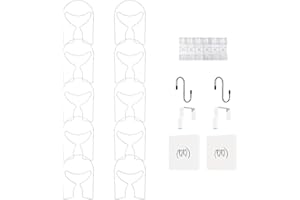 LINFIDITE 10 Pack Hat Rack Holder Baseball Cap Display Storage Rack Mermaid Tail Hat Hanger Wig Rack Wall Mounted w Hanging Hooks White