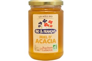Les Ruchers du Luberon - Miel d'Acacia Bio & Français 400 g - 100% Bio - 100% Naturel - Naturellement Liquide - Non Filtré - Non Pasteurisé