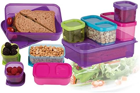 10pc Reusable Food Containers Plastic Storage Box Meal Washable Multi Colour.