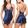 Aogolouk-Chimono-in-seta-da-donna-Pizzo-Della-Biancheria-Babydoll-indumenti-da-letto-Capestro-sexy-satin-elegante-con-biancheria-intima