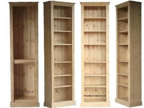 Solid Pine Bookcase, 7ft x 2ft Handcrafted & Waxed Adjustable Display Storage Shelving Unit, Bookshelves. Choice of Colours. No flat packs, No assembly (BK702)