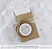 Produktbild SET GROß: 48 Freudentränen Sticker + 48 braune Flachbeutel - Kraftpapier - 63 x 93 mm für Freudentränen Taschentuch Verpackungen • Aufkleber in GRAU mit Ornamenten im Packpapier Shabby-Chic-Look • 4cm Duchmesser, matt