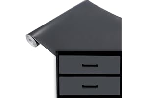 DecoMeister Vinilo Adhesivo para Pared Muebles Gris Oscuro Mate Papel Autoadhesivo para Cocina Vinilos de PVC Lámina Decorativa Unicolor Película para Forrar En Rollo 45 x 100 cm por Metros