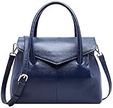  BOYATU Damen Handtaschen aus Leder Stilvoller Top Handle Beutel Einkaufstasche Blau