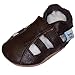 Soft Leather Baby sandal shoes boys or girls with Suede Soles by Dotty Fish with Suede Soles. Brown - 12-18 months