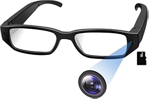 Nisanmoon Brille Sportkamera, Brille Videokamera HD 1080P Sportkamera Brille, Kleine Action-Cam Unterstützung Nehmen Foto/Video/Loop-Aufnahme für Fahrrad und Motorrad Fahren