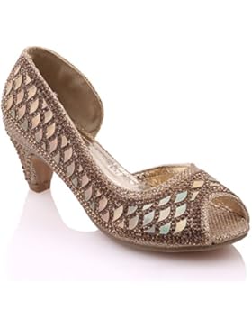 Unze Girls ' Montana ' verschönert Peep Toe Pumps - 25055-105