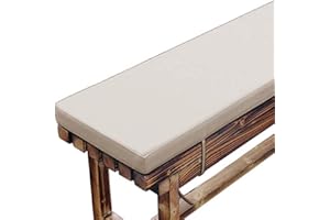 Xpnit Coussin de banc de jardin épais 2/3 places, imperméable - 100/120 cm - Coussin rectangulaire pour intérieur et extérieur (150 x 50 cm, beige)