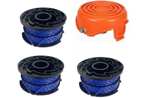 URPIZY Strimmer Spool Cover/Spool And Line per Black&Decker GL315 GL350 GL650 Set di parti di ricambio per tagliabordi (3 bobine di ricambio e 1 tappo bobina)