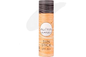 ALOHA CARE Aloha Sun Stick SPF 50+ | Protector solar mineral teñido para el surf | Tubo de papel ecológico (Blanco)