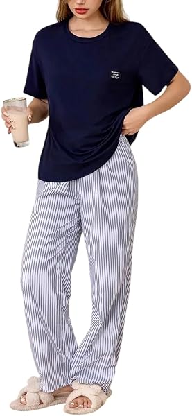 Celary Korean Women’s Pyjama Set|Half Sleeve T-Shirt & Printed Pyjama Set for Women|Size:- M to 4XL|Soft Cotton Blend Comfortable Night Suit for Women