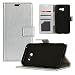 Produktbild Hülle für Samsung Galaxy Xcover4, Caselover Galaxy Xcover 4 Mode Reine Farbe PU Ledertasche Kartenfächer Kreditkarte Taschen Schalen Handy Tasche Flip Wallet Stil Lederhülle für Samsung Galaxy Xcover 4 / X cover4 SM-G390F PU Leder Flip Hülle Ledertasche im Bookstyle Cover Schale Weiche Silikon Etui Karten Slot und Magnetverschluß Etui, Silber