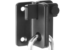 ZiYuya Edelstahl Klappriegel Torriegel Sicherheitsriegel Verriegelung Türschloss Fensterriegel für Scheune Schrank Garten Badezimmer Garage Fenster Schiebetür Schuppen Schloss schwarz rechts offen, L