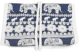 Tnfeeon Custodia per Ferri da Maglia Borsa in Tessuto Oxford Vuota Uncinetti Borsa Portaoggetti Borsa per Ferri da Maglia Stoccaggio Cerniera Organizzatore per Esterni per la Casa(Elefante)