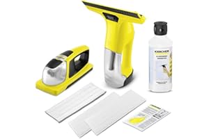 APH REINIGUNGSTECHNIK Kärcher Akku Fenstersauger WV 6 + KV 4 Vibrierender Akku Wischer 1.633-570.0 (Inkl. 1x Glasreiniger RM 500 & 2x Soft-Tücher)