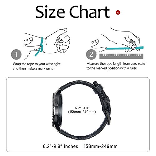 Gear S3 Classic Uhrenarmband / Gear S3 Frontier Ersatz Riemen, V-MORO 22mm Premium Woven Nylon Ersatzband Armband für Samsung Gear S3 Classic Gear S3 Frontier Sport Smartwatch - 6