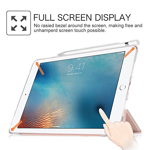 iPad Pro 9.7 Hülle mit Built-in Apple Pencil Halter – Fintie Ultra Slim Superleicht Schutzhülle Smart Shell Case Cover Tasche Etui mit Translucent Rücken Deckel, Auto Schlaf / Wach und Standfunktion for Apple iPad Pro 9.7 Zoll (2016 Modell) (iPad Pro 9.7“, Roségold) - 7