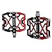 Produktbild FCSW Pedal, MTB BMX Fahrradpedal Aluminiumlegierung Casting Körper Leichte Rennrad Mountainbike Pedale (Farbe : Black red)