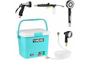 YIIQIQ Cordless Pressure Washer 17L | 5X High Power Portable Washer for Car, Dog Baths, Patio & Caravan | Fast Charge 45min | 4-in-1 Pro Nozzles | UK Plug