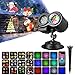 Produktbild YLOVOW 2-IN-1 Weihnachten Halloween Projektorlichter, Bewegungsmuster + LED-Projektorlichter Mit 12 Folien Und Fernbedienung, Indoor Outdoor Garten Landschaft Dekorationen Weihnachtsbeleuchtung