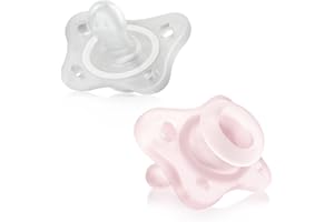 Chicco PhysioForma Ciuccio in Silicone 0-2 Mesi, 2 Pezzi, Set Gommottini 0-2 Mesi, Supportano la Respirazione Fisiologica e Favoriscono il Corretto Sviluppo della Bocca, Morbidi e Resistenti, Rosa