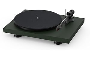 PRO-JECT AUDIO SYSTEMS Pro-Ject Debut Carbon EVO, Audiophile turntable with Carbon Fiber tonearm, Electronic Speed Selection and pre-mounted Ortofon 2M Red phono cartridge (Satin Green)
