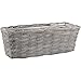 Wicker and Wood Planters Grey T1