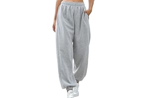 Joligiao Mujer Pantalones Deportivos Pantalones Chándal de Cintura Elástica Largos Pantalón de Entrenamiento Jogger Pants con Bolsillos Sweatpants