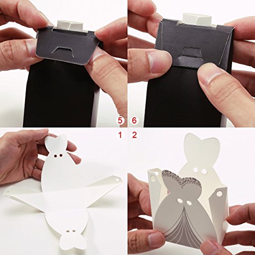 100 x Hochzeit Gastgeschenk Schachtel Bonbon Box Geburtstag Süß Schwarz/Weiß - 4