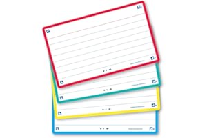 Oxford Flash 2.0 – Lote de 80 tarjetas de flash de formato 7, 5 x 12, 5 cm lineados a doble cara – Marco de colores surtidos – Conectores Bristol