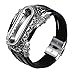 Produktbild TianranRT Ersatz Leder Armband Band Strap + Metall Fall für Xiaomi Mi Band 3 (Schwarz)