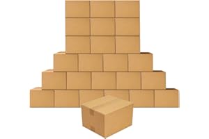 PETAFLOP 25 Stück Versandkartons 22,9 x 15,3 x 10,2 cm Kraftkarton Umzugskartons Wellpappeschachtel