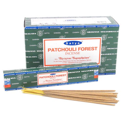 Nag Champa Patchouli Forest Incense Sticks, Box of 12 Packs by Incense Sticks & Cones