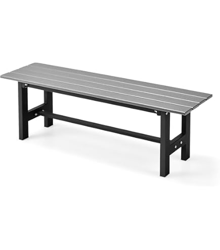 2 Panche Da Giardino Moderne 180 Cm | Seduta Resina Nera | Gambe Metallo Antiruggine - Foto 10