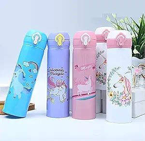 OANGO ? Stylish Cartoon Printed Design Stainless Steel Vacuum flasks Thermos Bottle /Water Bottle for Kids/Flask Insulated Bottle for School and Office- 500 ml || Multicolor ||