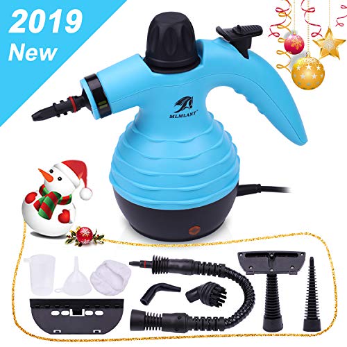 MLMLANT Nettoyeur à vapeur pressurisé portatif avec ensemble d'accessoires de 9 pièces - Multi-usages et multi-surfaces Nettoyage à la vapeur naturel, Auto, Patio (bleu-1)