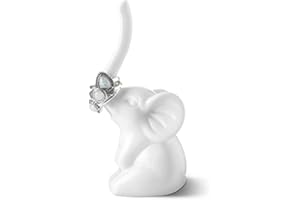 Titanape Elephant Ring Holder for Jewellery Stand Organiser Display, Funny Elephant Gifts for Women Her Birthday Wedding Christmas, Cute Figurine Ornament Modern Aesthetic Room Decor