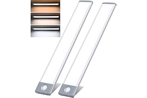 Perffi Unterbauleuchte küche LED, 4 Farbtemperatur Dimmbar Schrankbeleuchtung,Nachtlicht mit Bewegungsmelder Dimmbar Beleuchtung LED leiste, für Küche, Schrank, Kleiderschrank… (Weiß, 20cm*2)