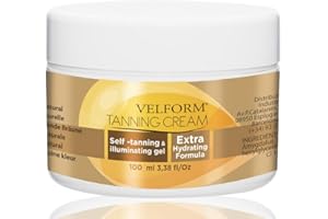 Autoabbronzante viso e corpo istantaneo, Velform Tanning Cream, con gel effetto illuminante, con formula extra idratante, dermatologicamente testato, autoabbronzante viso non grasso, 100ml.