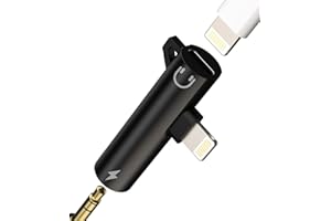 WASRUYI Adattatore per Lightning a jack 3,5mm per iPhone (2in1) ricarica cuffie audio cavo per Apple MFi Certified auricolari caricatore sdoppiatore headphone cavetto adapter per iPad dongle splitter