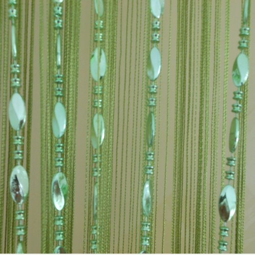 Tangpan 100cmx200cm Deorative Bright Buttons Beaded Door Curtain Room Divider Window Fly Screen Color Green by Tangpan - 2